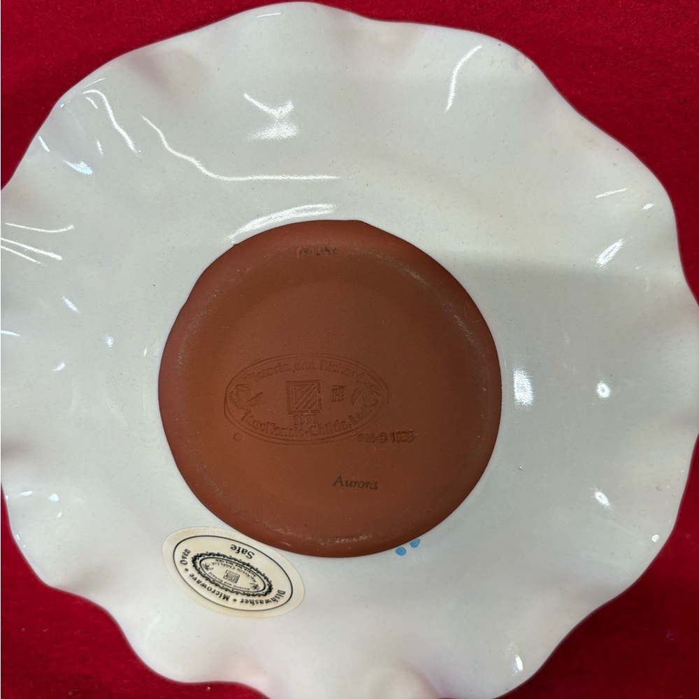 Victoria and Richard Pink Ceramic Bowl/ Mackenzie Aurora pattern plate 7/1-2 - Picture 3 of 5